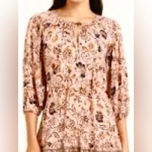 Band Of Gypsies Collective Peasant Dress floral puff sleeves